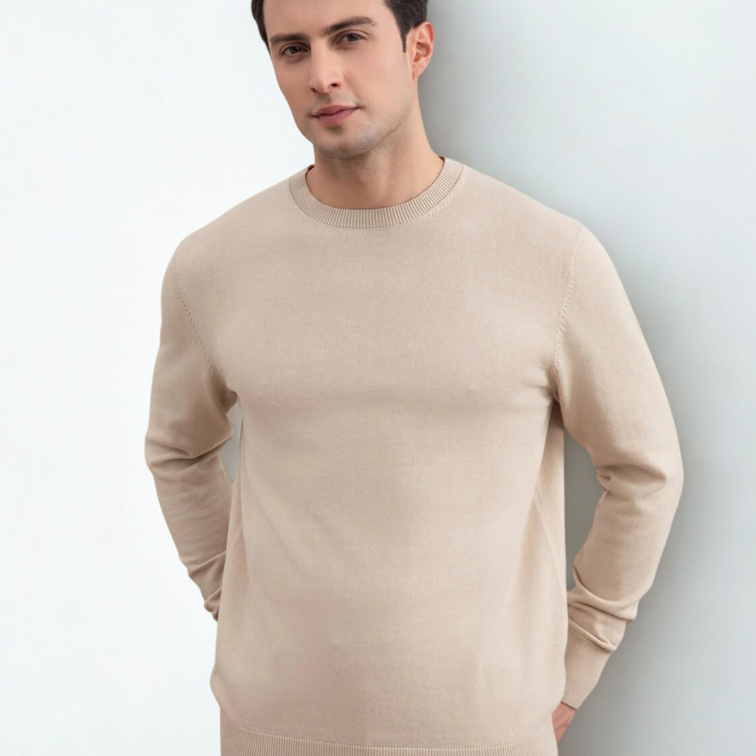 Beige Crewneck Sweater