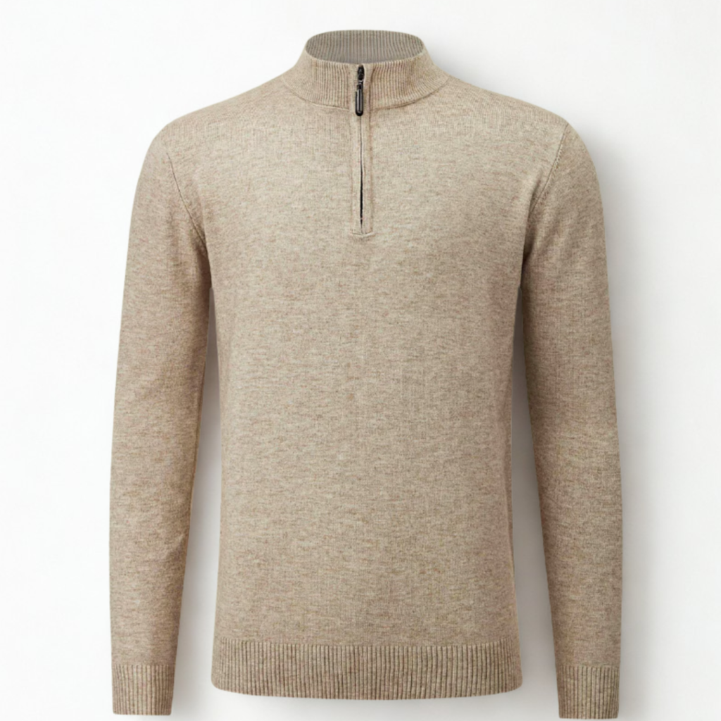 Gray Quarter-Zip Sweater