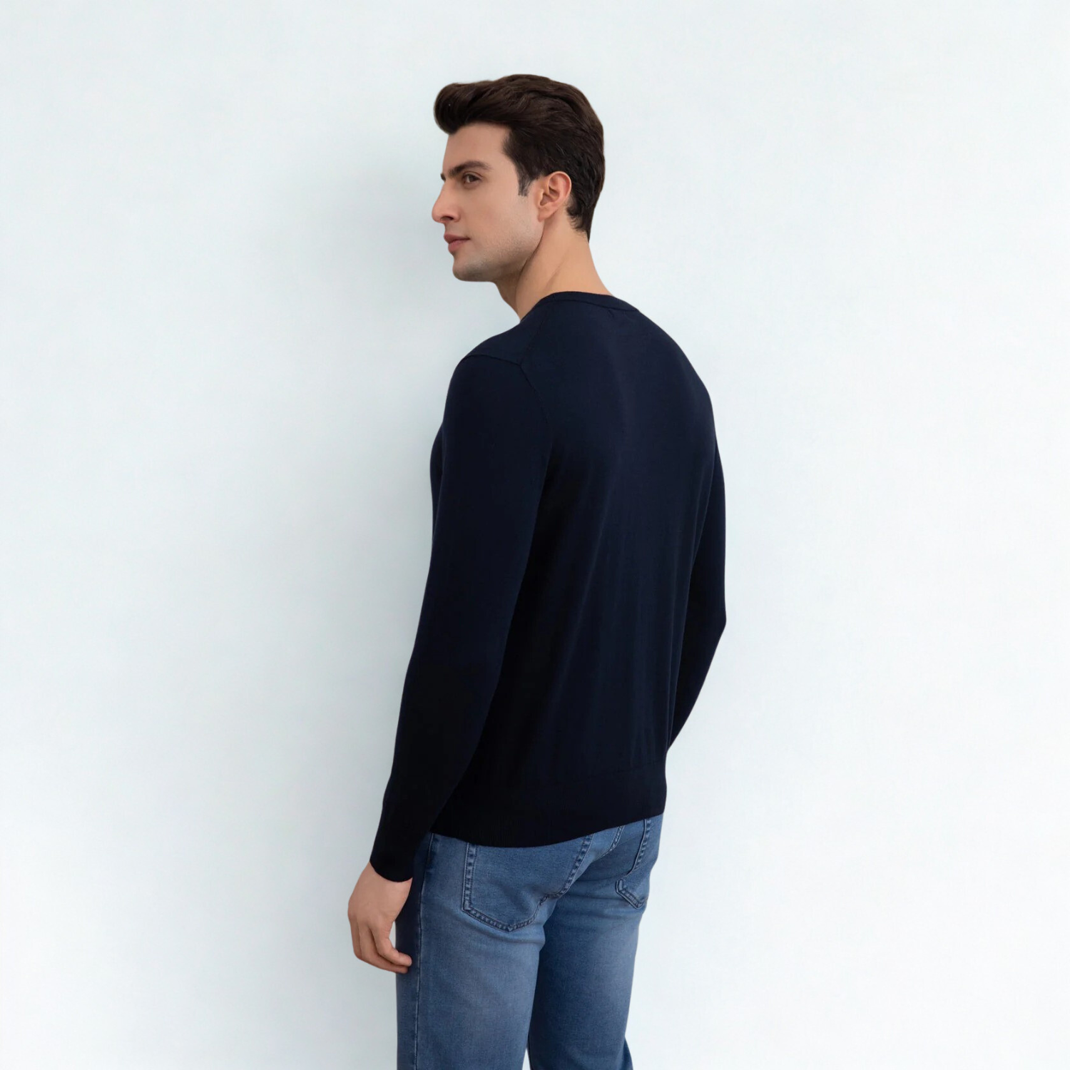 Navy Lightweight Crewneck Sweater