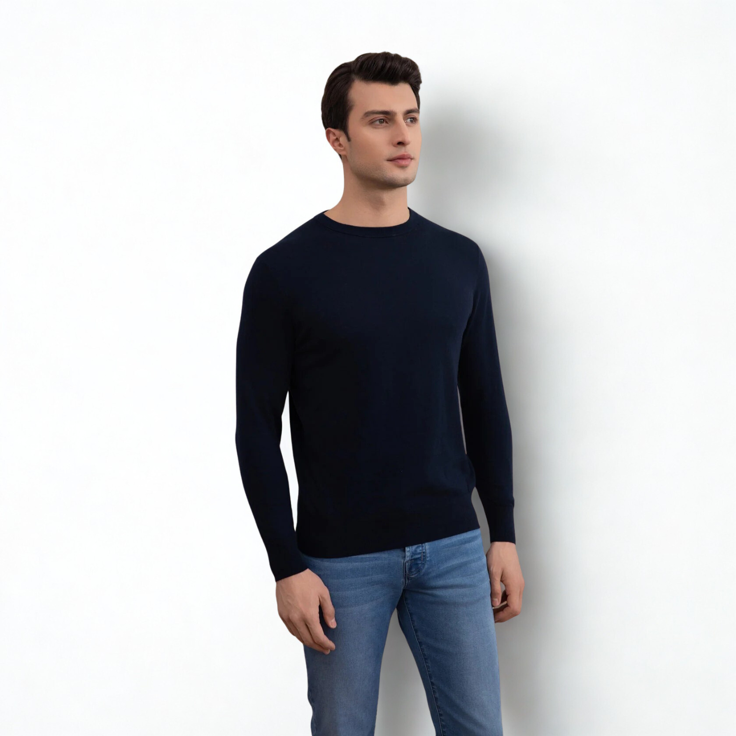 Navy Lightweight Crewneck Sweater