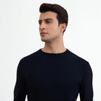 Navy Lightweight Crewneck Sweater