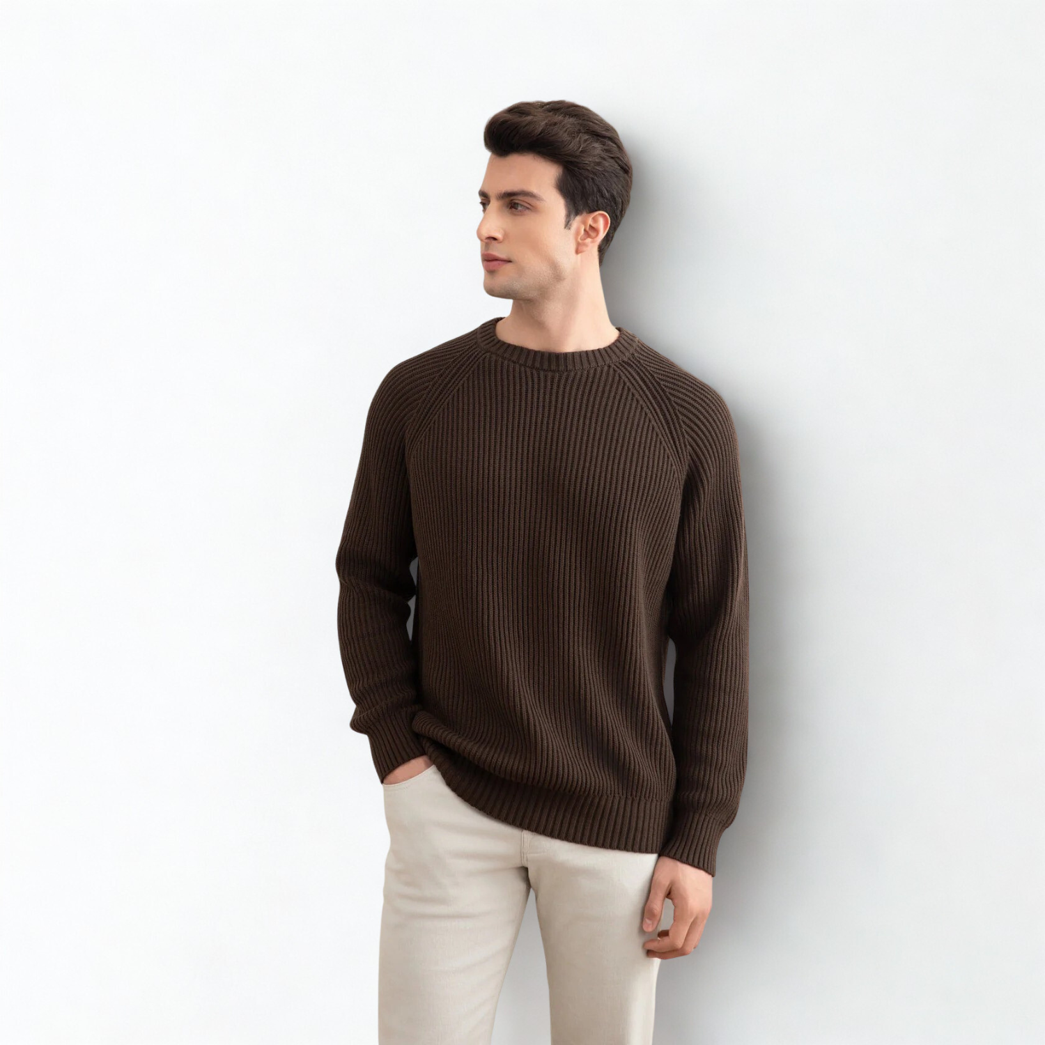 Brown English Rib Crewneck