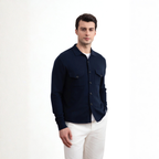 Navy Flap-pocket Overshirt