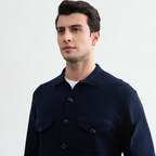 Navy Flap-pocket Overshirt