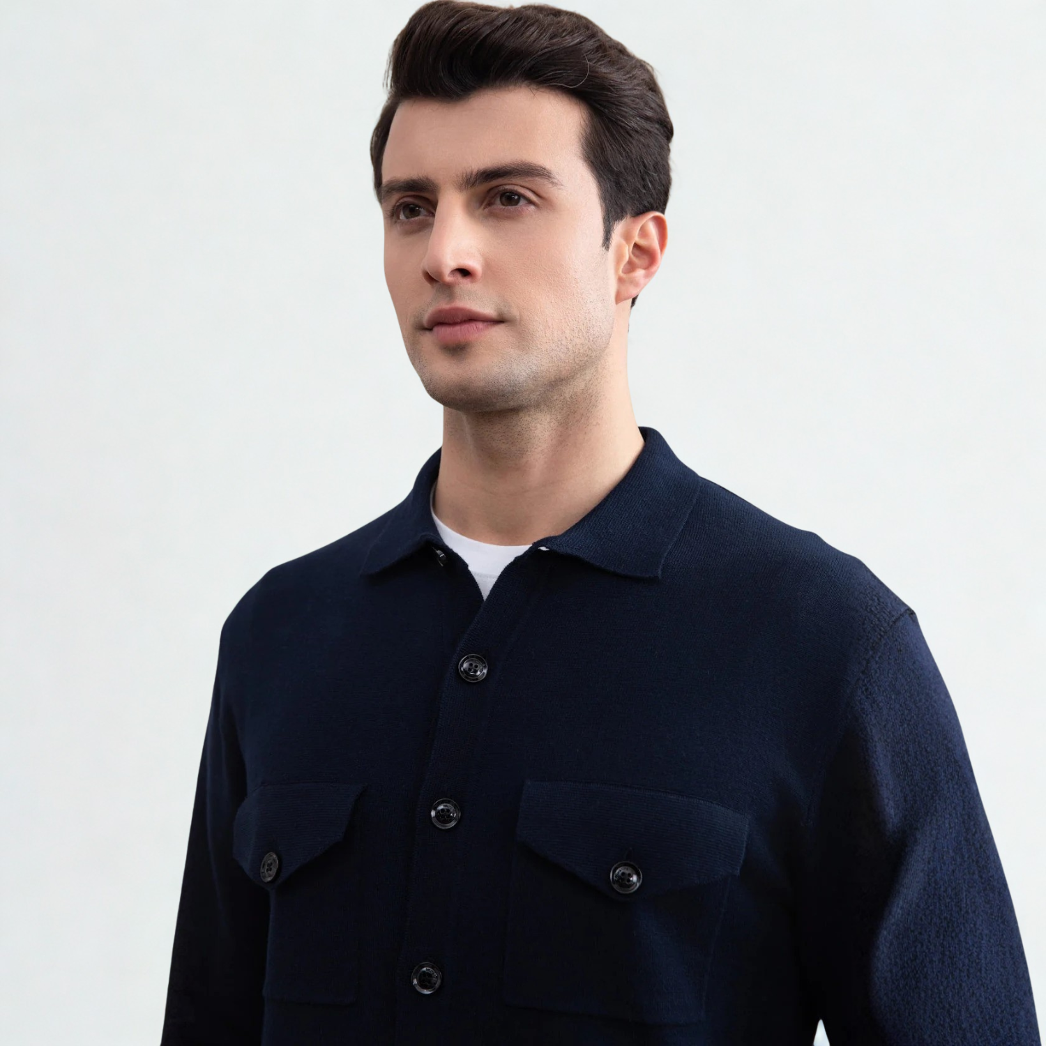 Navy Flap-pocket Overshirt