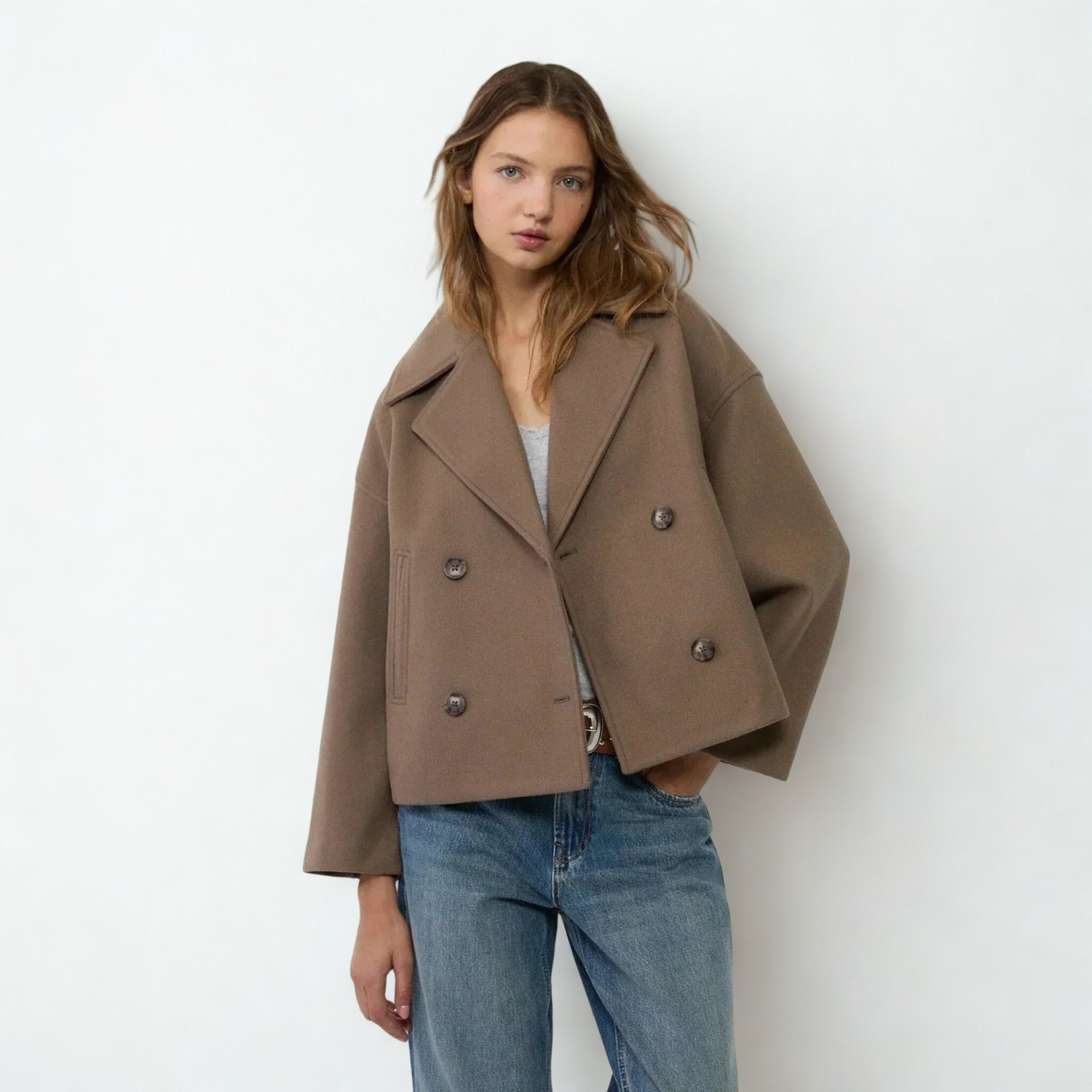 Isabel Buttoned Short Transitional Jacket Stylish & Chic