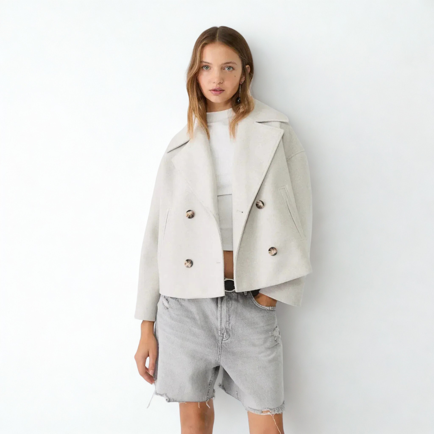 Isabel Buttoned Short Transitional Jacket Stylish & Chic