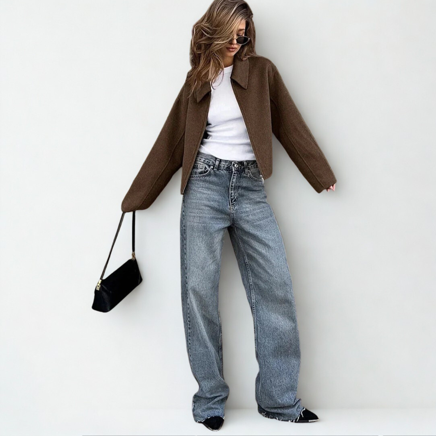 Elisa Stylish Women’s Short Wool Coat Trendy Cropped Jacket for Fall & Winter