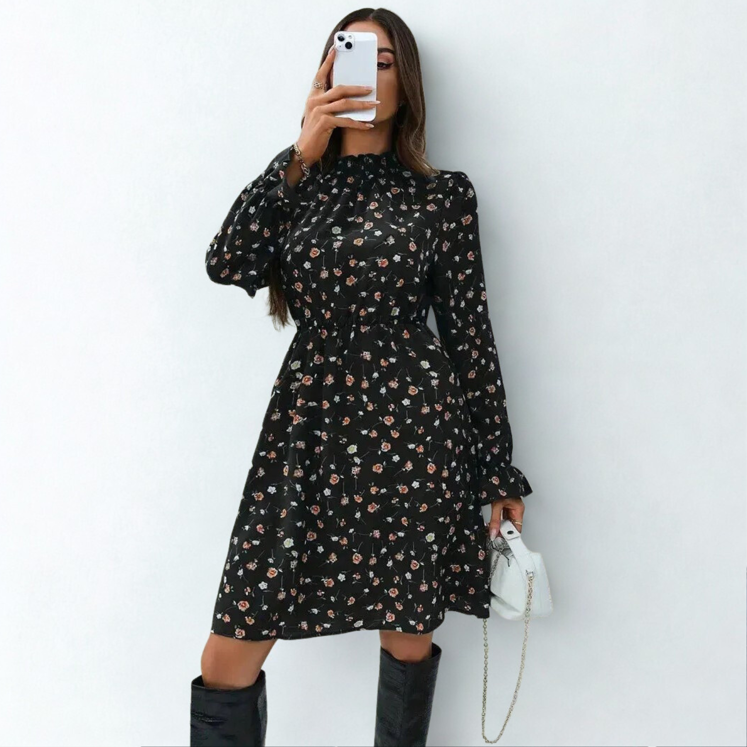 Floral Long-Sleeve Dress