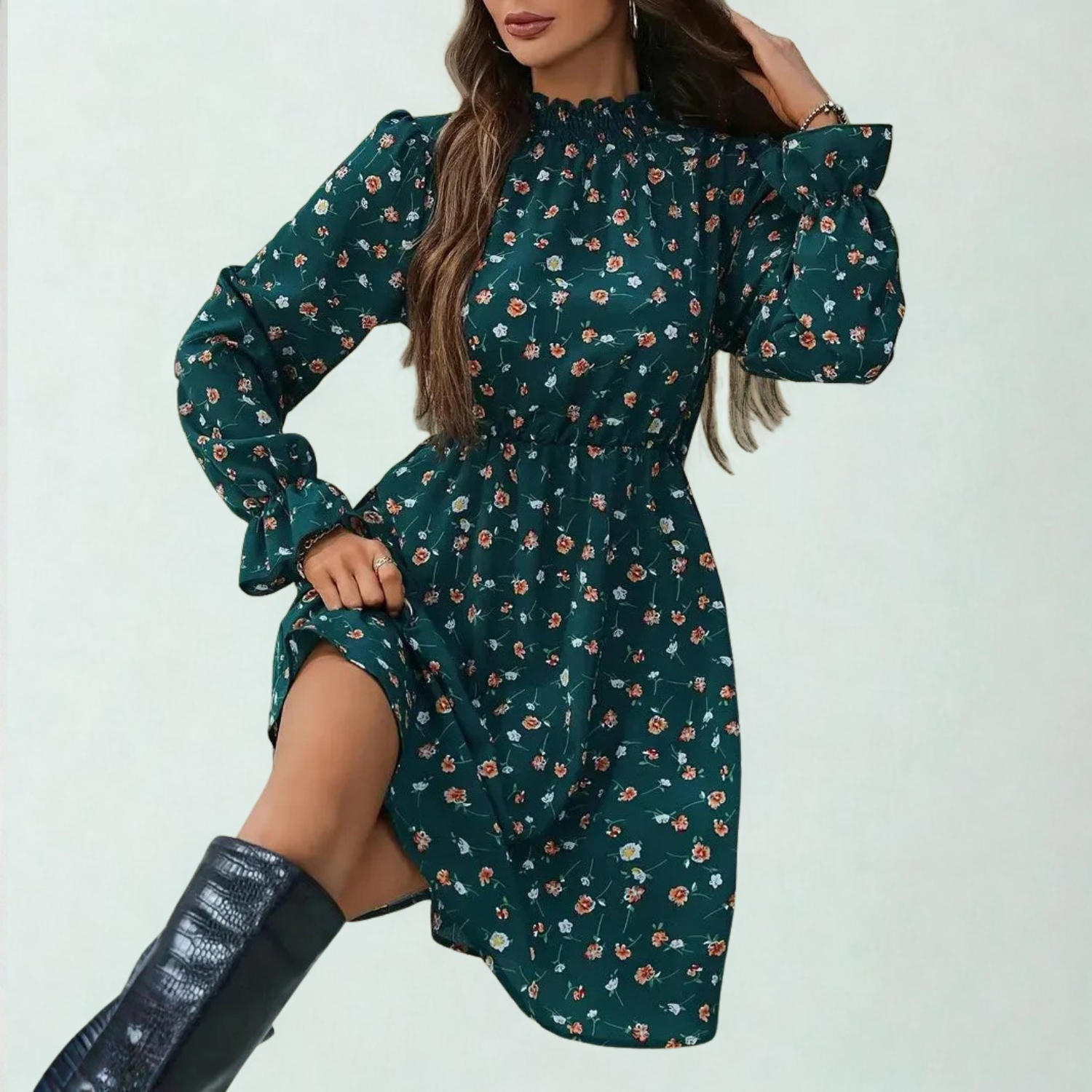 Floral Long-Sleeve Dress