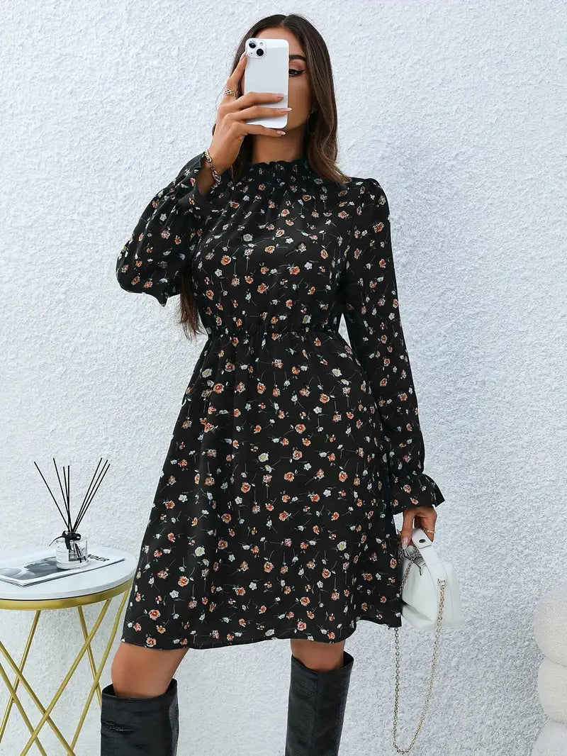 Floral Long-Sleeve Dress – a timeless classic