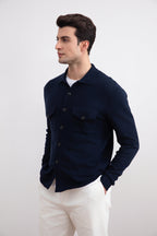 Navy Flap-pocket Overshirt