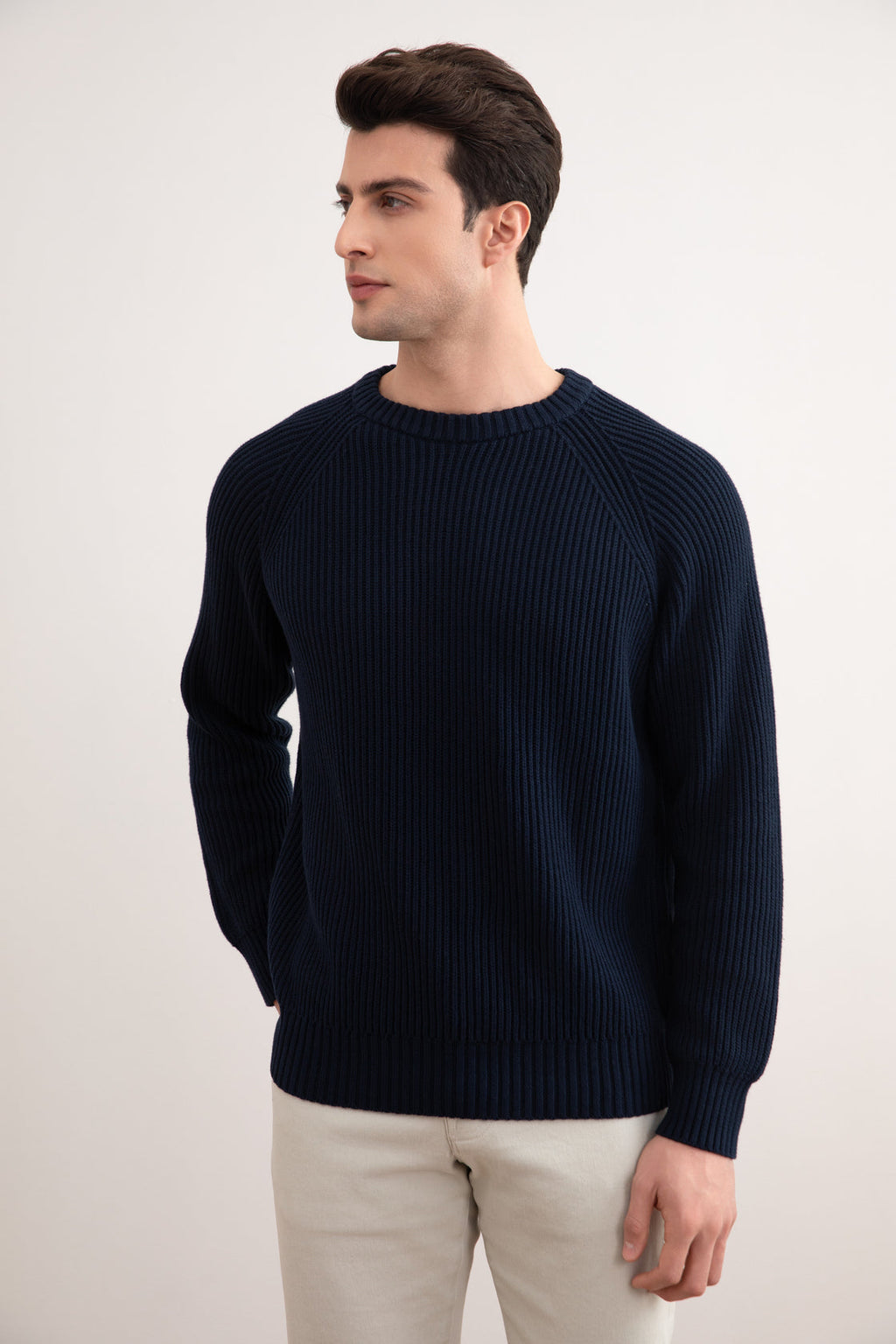 Navy English Rib Crewneck
