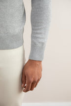 Grey Mélange Half-Zip Sweater
