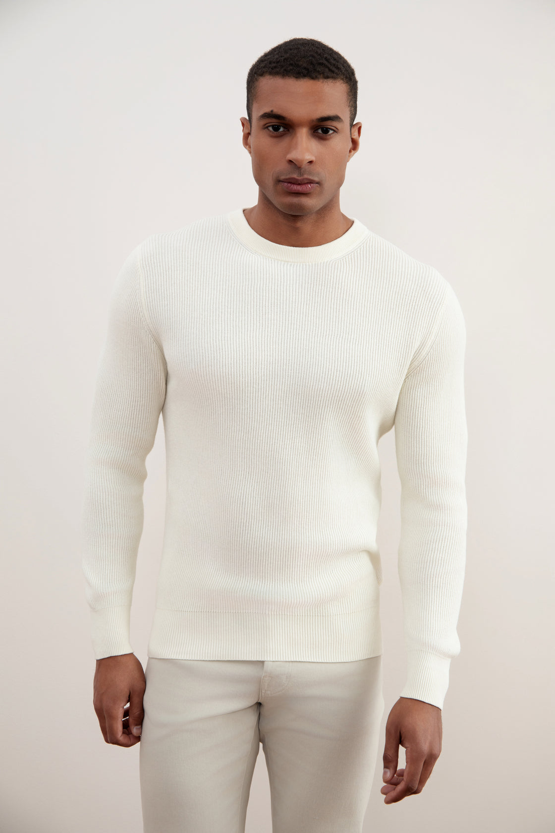 Maison Crewneck Malfilé English Rib Sweater