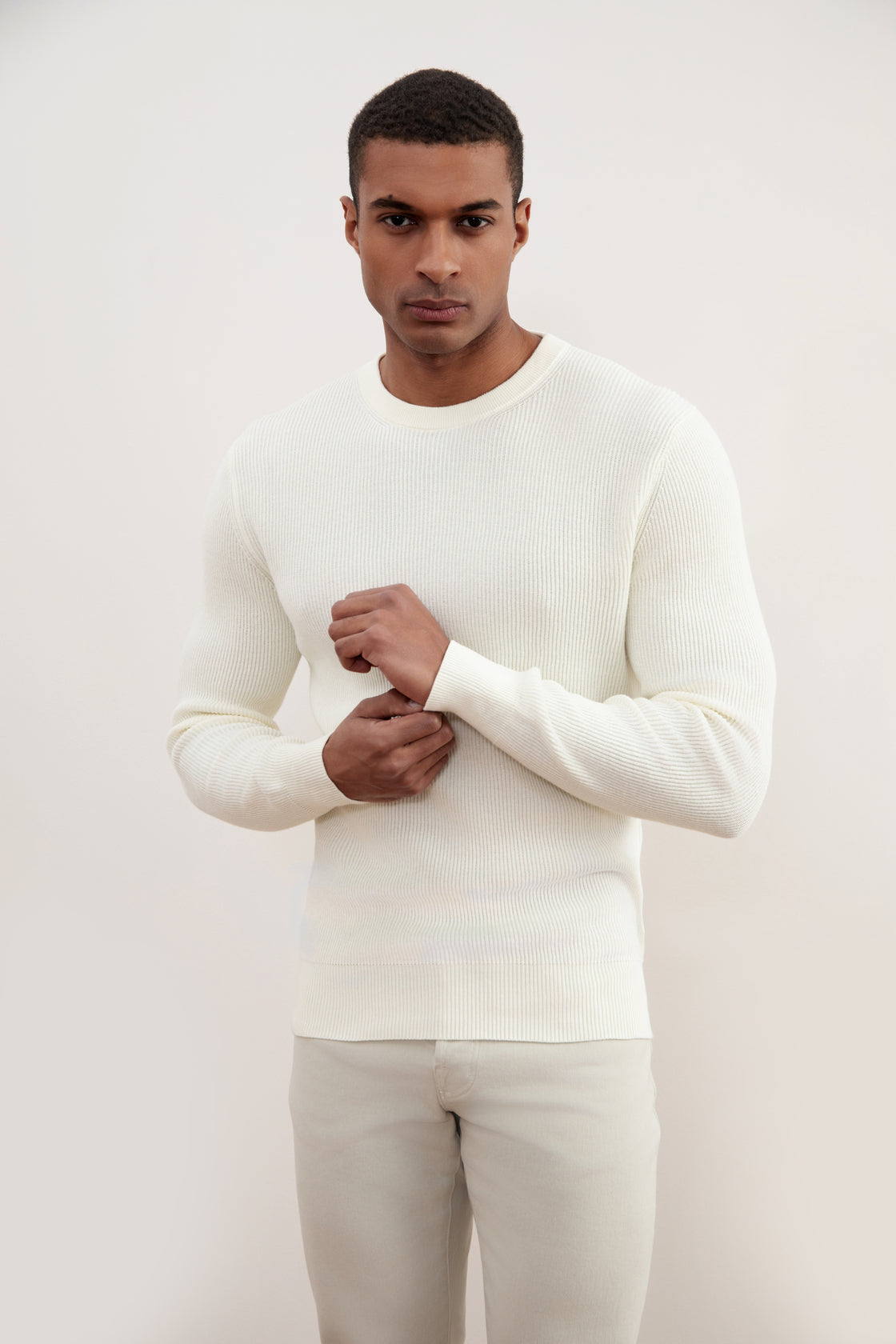Maison Crewneck Malfilé English Rib Sweater
