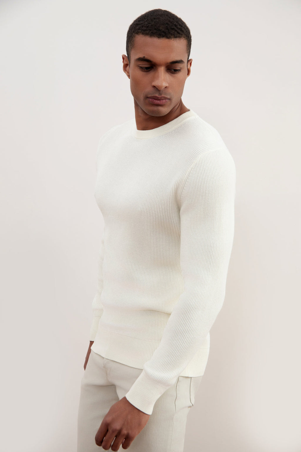 Maison Crewneck Malfilé English Rib Sweater