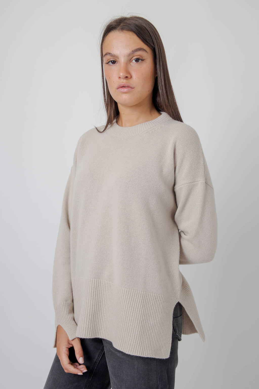 Cashmere Wool Crew Neck Sweater