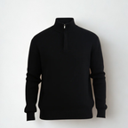 Blue Cable Knit half-zip Sweater