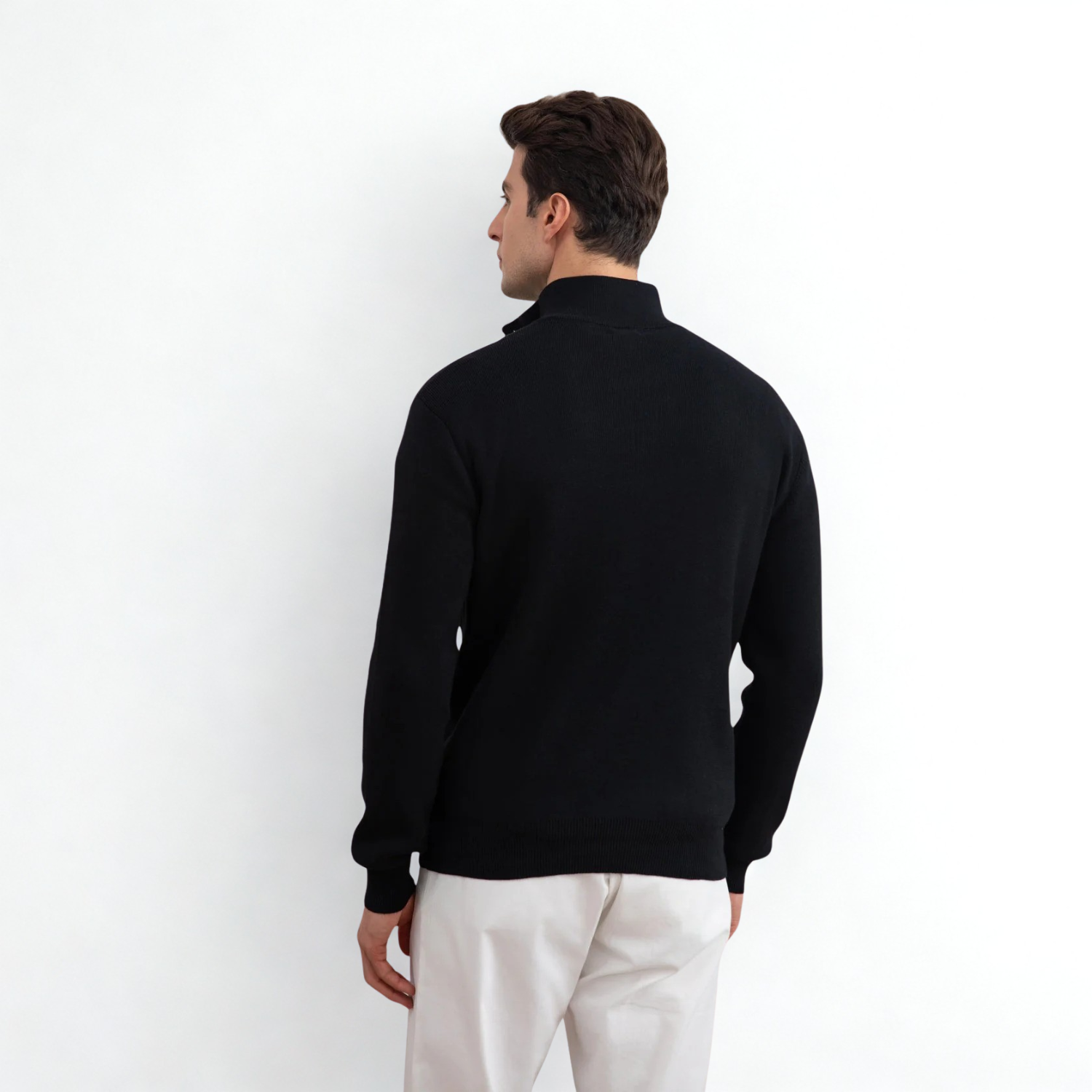 Blue Cable Knit half-zip Sweater