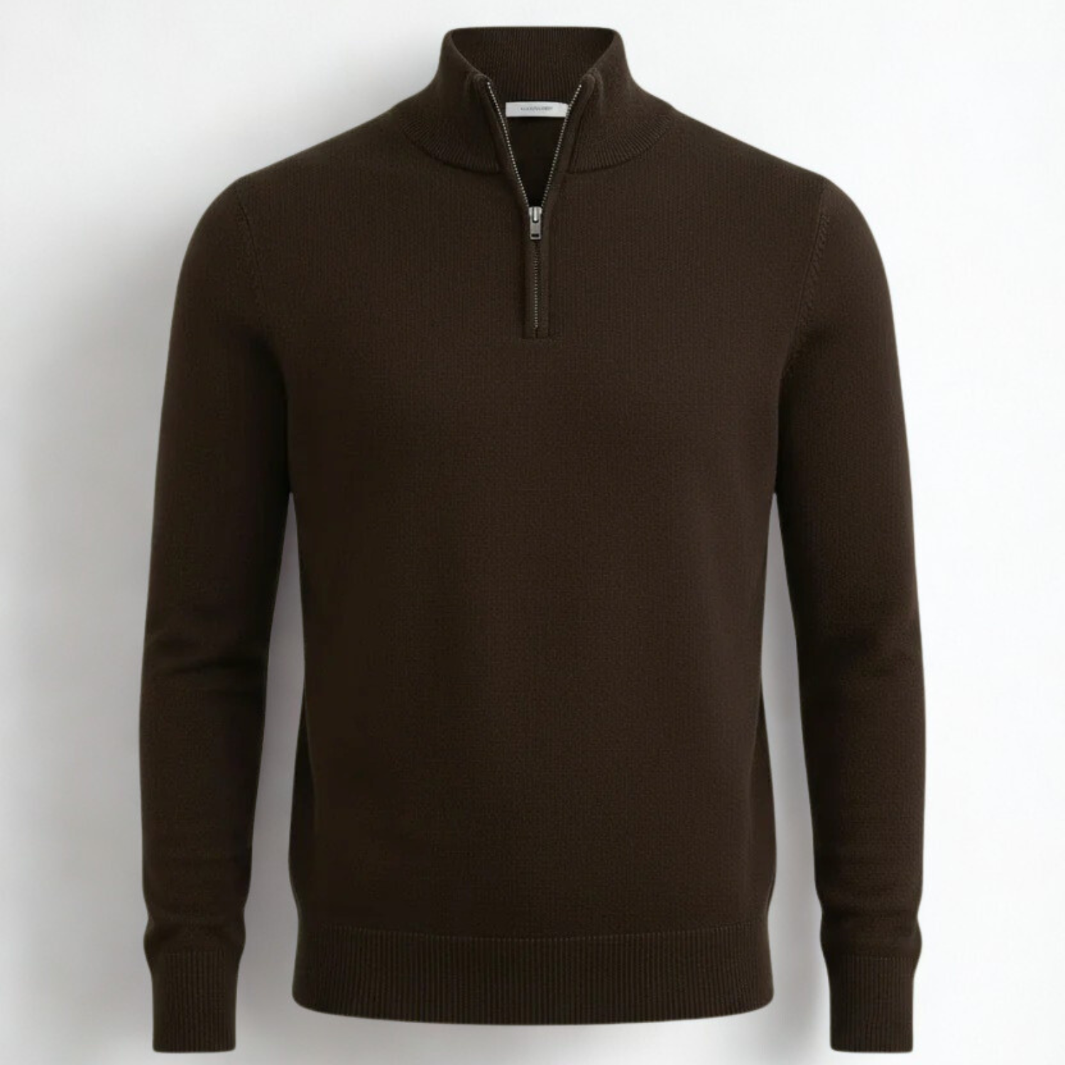 Brown Half-Zip Sweater