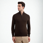 Brown Half-Zip Sweater