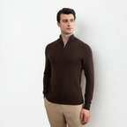 Brown Half-Zip Sweater