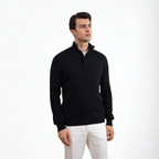 Black Half-Zip Maison Neck Sweater