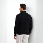 Black Half-Zip Maison Neck Sweater
