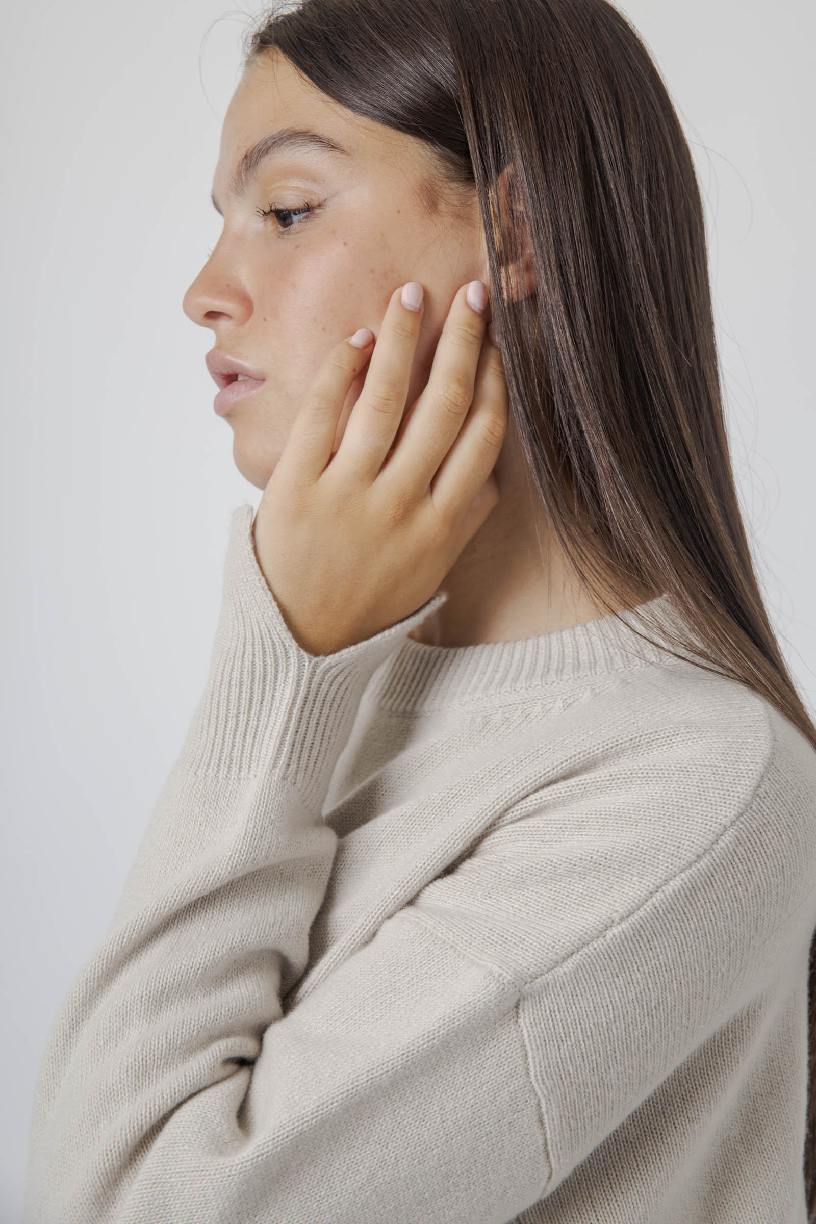 Cashmere Wool Crew Neck Sweater