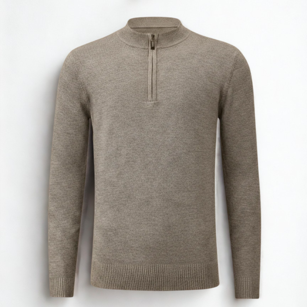 Black Quarter-Zip Sweater