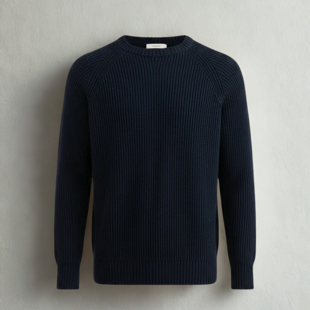 Navy English Rib Crewneck