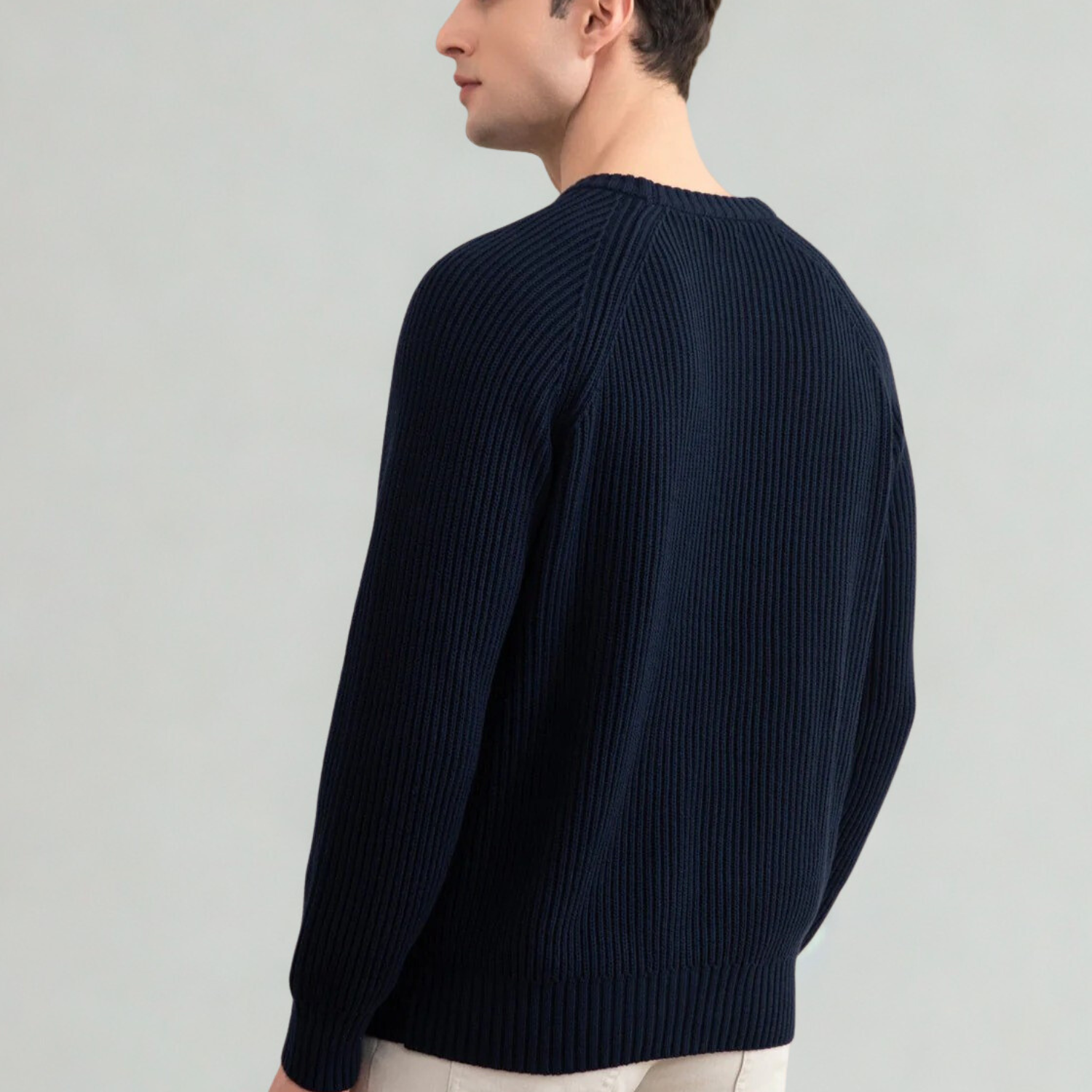 Navy English Rib Crewneck