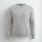 Grey Mélange Lightweight Crewneck Sweater