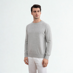 Grey Mélange Lightweight Crewneck Sweater