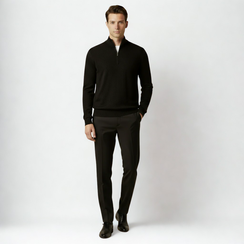 Gray Quarter-Zip Sweater