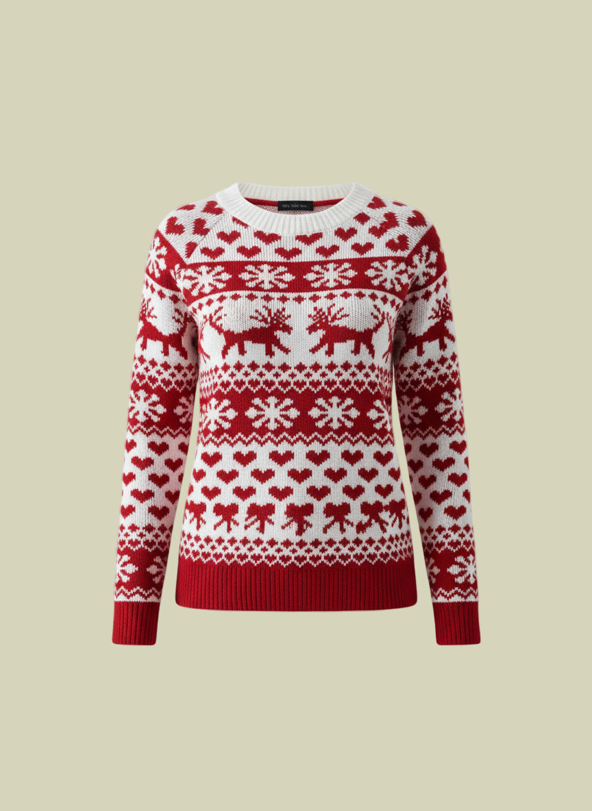 Women’s Christmas Sweater with Snowflake Pattern Festive Knitwear