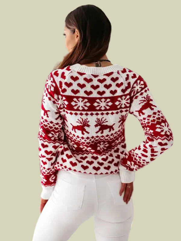Women’s Christmas Sweater with Snowflake Pattern Festive Knitwear