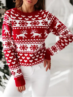 Women’s Christmas Sweater with Snowflake Pattern Festive Knitwear