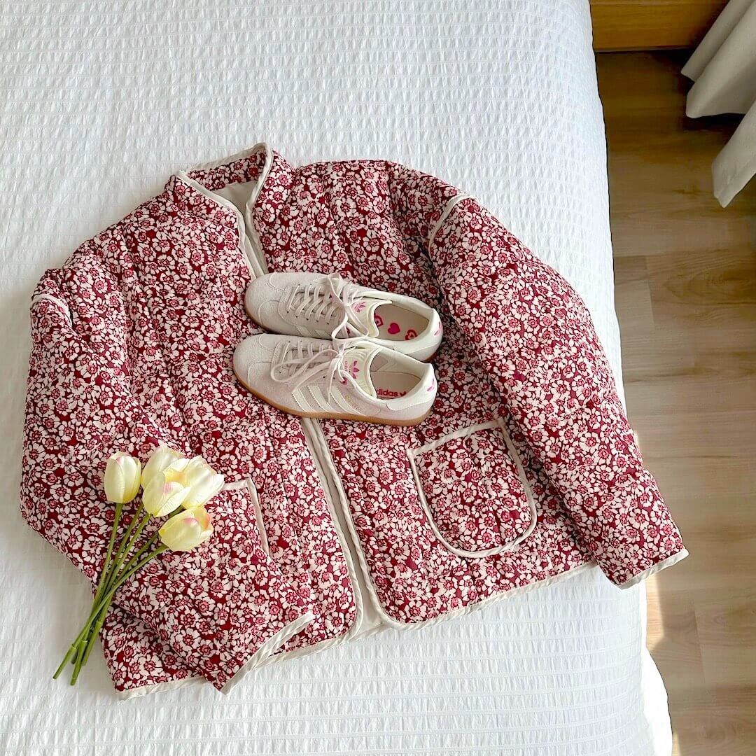 Elegant Floral Print Women’s Coat