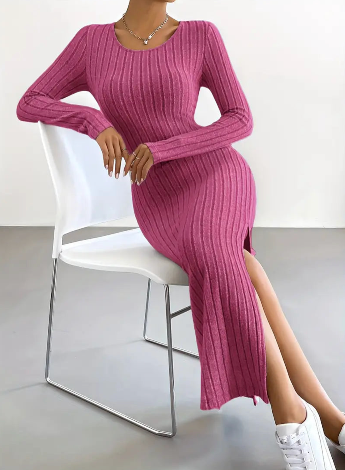 Ribbed knit dress
