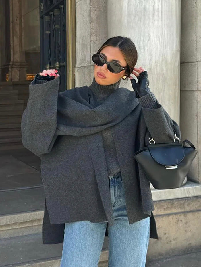 Amely | Warme Wollen Jas met Sjaal