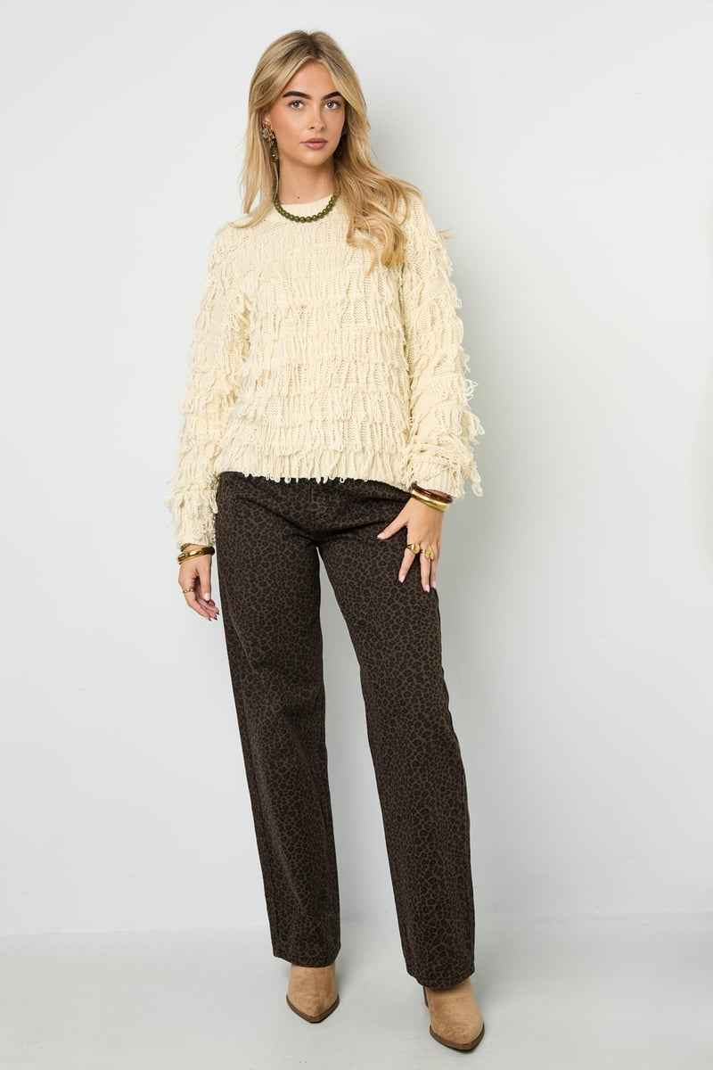 Fringe Knit - Stijlvolle Gebreide Sjaal met Franjes