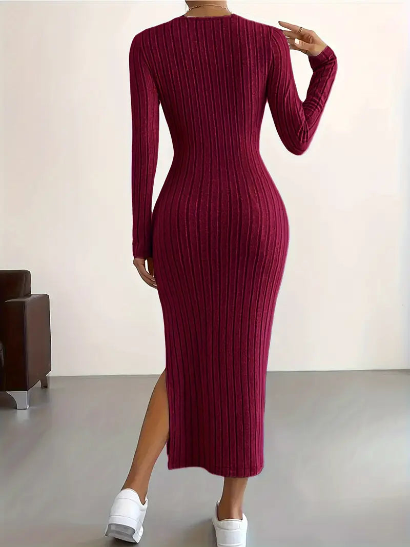 Ribbed knit dress
