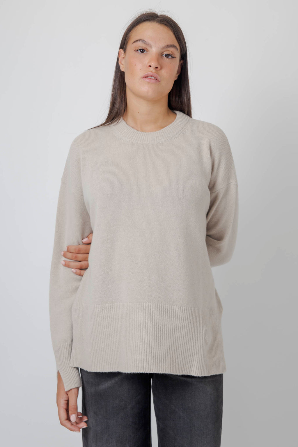 Cashmere Wool Crew Neck Sweater