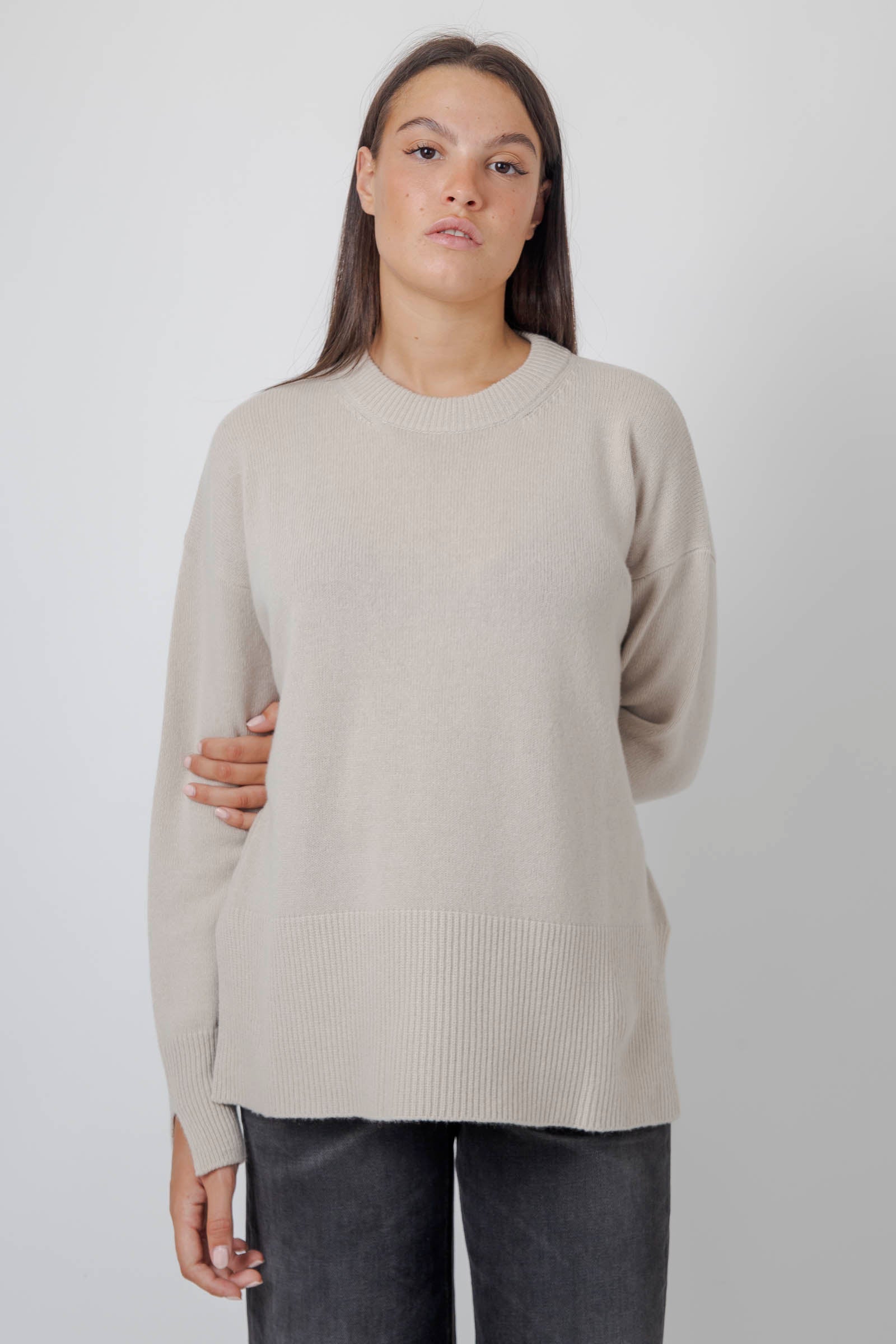 Cashmere Wool Crew Neck Sweater