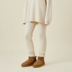 Beige Cozy Mini Boots with Fur Lining – Comfortable Winter Footwear